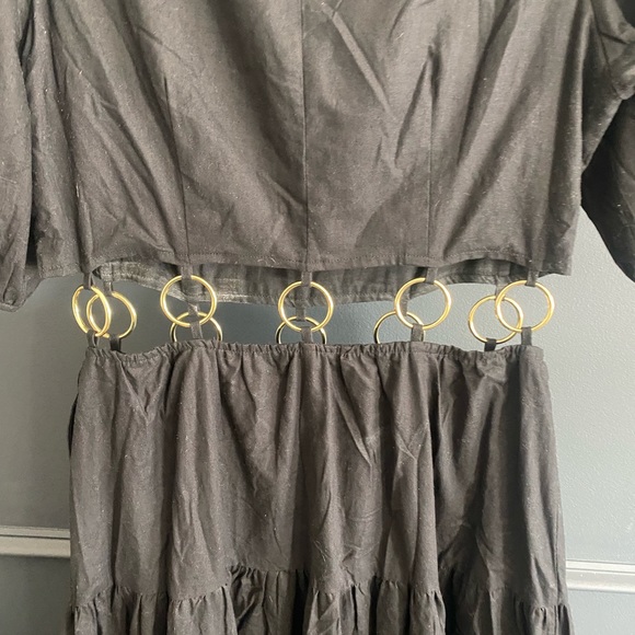 Anthropologie Charlie Holiday Black Andrea Maxi Dress Medium - Picture 6 of 12